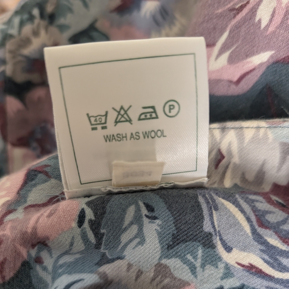 Vintage 80s Laura Ashley Floral Print Long-Sleeve Dress, Cotton/Wool Blend - Picture 11 of 12